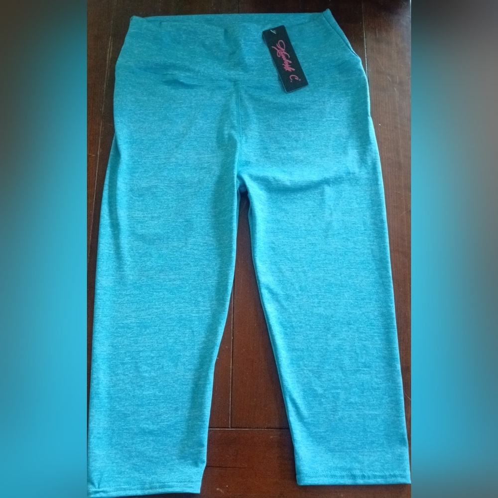 Kimberly C Size L/XL Teal Leggings NWT